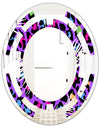 Leopard Fur Safari VIII - Modern Round or Oval Wall Mirror - Space