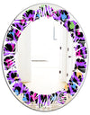 Leopard Fur Safari VIII - Modern Round or Oval Wall Mirror - Leaves