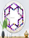 Leopard Fur Safari VIII - Modern Round or Oval Wall Mirror - Hexagon Star