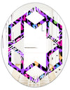 Leopard Fur Safari VIII - Modern Round or Oval Wall Mirror - Hexagon Star