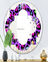 Leopard Fur Safari VIII - Modern Round or Oval Wall Mirror - Quatrefoil
