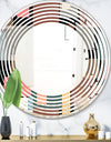 Retro Square Design II - Modern Round or Oval Wall Mirror - Wave
