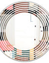 Retro Square Design II - Modern Round or Oval Wall Mirror - Wave