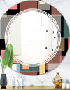 Retro Square Design II - Modern Round or Oval Wall Mirror - Triple C