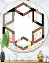 Retro Square Design II - Modern Round or Oval Wall Mirror - Hexagon Star