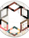 Retro Square Design II - Modern Round or Oval Wall Mirror - Hexagon Star