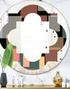 Retro Square Design II - Modern Round or Oval Wall Mirror - Quatrefoil