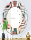 Retro Square Design II - Modern Round or Oval Wall Mirror - Wave