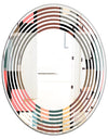 Retro Square Design II - Modern Round or Oval Wall Mirror - Wave