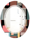Retro Square Design II - Modern Round or Oval Wall Mirror - Triple C