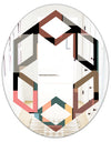 Retro Square Design II - Modern Round or Oval Wall Mirror - Hexagon Star