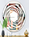 Retro Square Design II - Modern Round or Oval Wall Mirror - Whirl