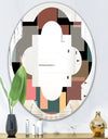 Retro Square Design II - Modern Round or Oval Wall Mirror - Quatrefoil