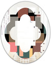Retro Square Design II - Modern Round or Oval Wall Mirror - Quatrefoil