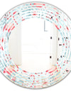 Tropical Botanicals, Flowers and Flamingo III - Modern Round or Oval Wall Mirror - Wave