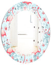 Tropical Botanicals, Flowers and Flamingo III - Modern Round or Oval Wall Mirror - Triple C