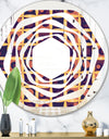 Retro Grid in Orange - Modern Round or Oval Wall Mirror - Whirl