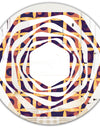 Retro Grid in Orange - Modern Round or Oval Wall Mirror - Whirl