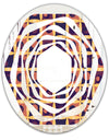Retro Grid in Orange - Modern Round or Oval Wall Mirror - Whirl