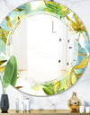 Retro Tropical Foliage - Modern Round or Oval Wall Mirror - Triple C