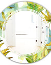 Retro Tropical Foliage - Modern Round or Oval Wall Mirror - Triple C