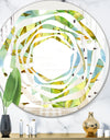 Retro Tropical Foliage - Modern Round or Oval Wall Mirror - Whirl