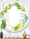Retro Tropical Foliage - Modern Round or Oval Wall Mirror - Quatrefoil