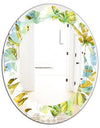 Retro Tropical Foliage - Modern Round or Oval Wall Mirror - Leaves