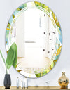 Retro Tropical Foliage - Modern Round or Oval Wall Mirror - Triple C