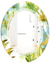 Retro Tropical Foliage - Modern Round or Oval Wall Mirror - Triple C