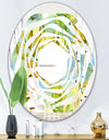 Retro Tropical Foliage - Modern Round or Oval Wall Mirror - Whirl