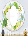 Retro Tropical Foliage - Modern Round or Oval Wall Mirror - Quatrefoil