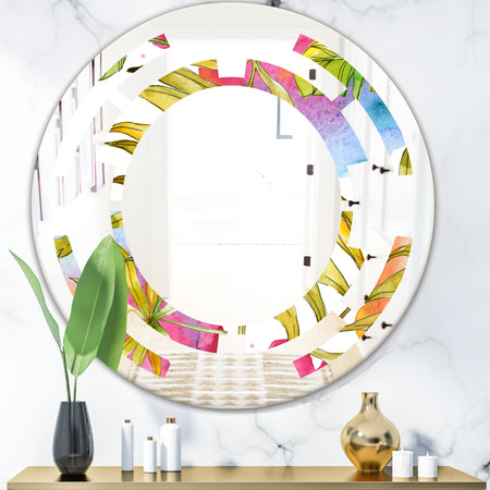 Tropical Foliage IV - Cottage Round or Oval Wall Mirror - Space