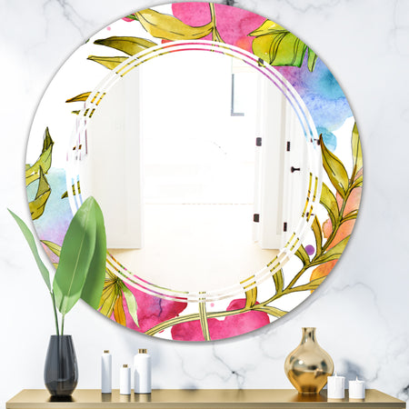 Tropical Foliage IV - Cottage Round or Oval Wall Mirror - Triple C