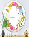 Tropical Foliage IV - Cottage Round or Oval Wall Mirror - Quatrefoil