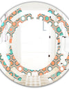Retro Hexagon Pattern III - Modern Round or Oval Wall Mirror - Space