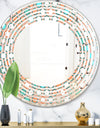 Retro Hexagon Pattern III - Modern Round or Oval Wall Mirror - Wave