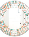 Retro Hexagon Pattern III - Modern Round or Oval Wall Mirror - Wave