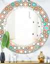 Retro Hexagon Pattern III - Modern Round or Oval Wall Mirror - Triple C