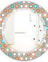 Retro Hexagon Pattern III - Modern Round or Oval Wall Mirror - Triple C