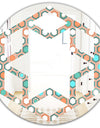 Retro Hexagon Pattern III - Modern Round or Oval Wall Mirror - Hexagon Star