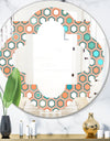Retro Hexagon Pattern III - Modern Round or Oval Wall Mirror - Quatrefoil