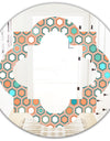 Retro Hexagon Pattern III - Modern Round or Oval Wall Mirror - Quatrefoil