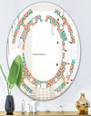 Retro Hexagon Pattern III - Modern Round or Oval Wall Mirror - Space