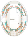 Retro Hexagon Pattern III - Modern Round or Oval Wall Mirror - Space