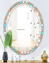 Retro Hexagon Pattern III - Modern Round or Oval Wall Mirror - Triple C