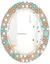 Retro Hexagon Pattern III - Modern Round or Oval Wall Mirror - Triple C