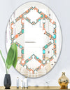 Retro Hexagon Pattern III - Modern Round or Oval Wall Mirror - Hexagon Star