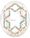 Retro Hexagon Pattern III - Modern Round or Oval Wall Mirror - Hexagon Star