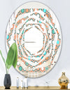 Retro Hexagon Pattern III - Modern Round or Oval Wall Mirror - Whirl